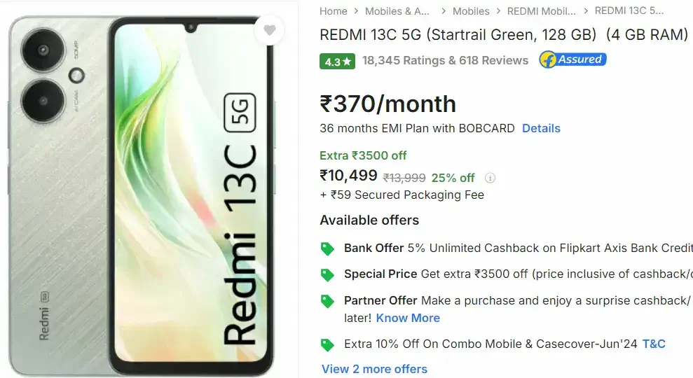 REDMI 13C 5G Mobile at Rs 10499